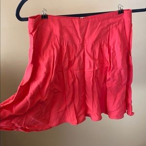 Coral Colored Mini Skirt w/ Pockets